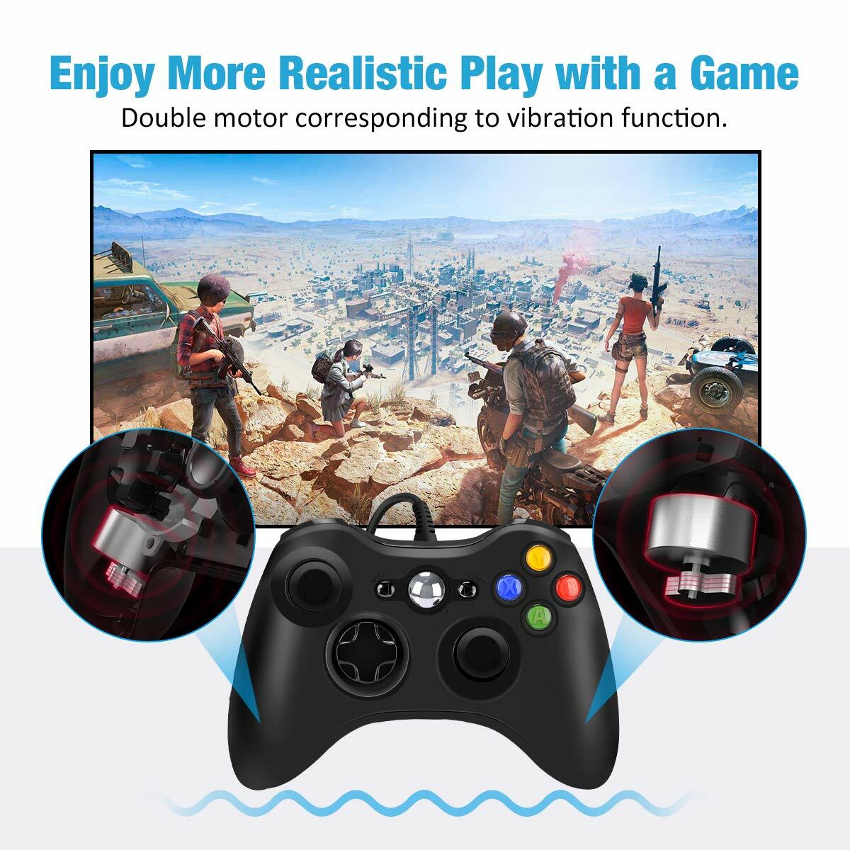 Wired Xbox 360 Gamepad Controller for Xbox 360/360 Slim/PC Windows 7 8 10 11 MAC