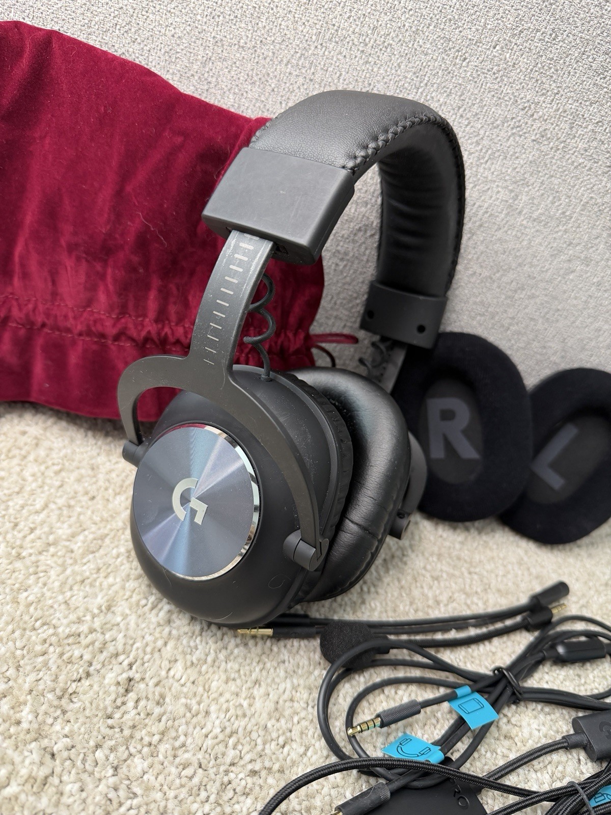 Logitech G PRO X Gaming Headset Complete Set Black With Dust Bag
