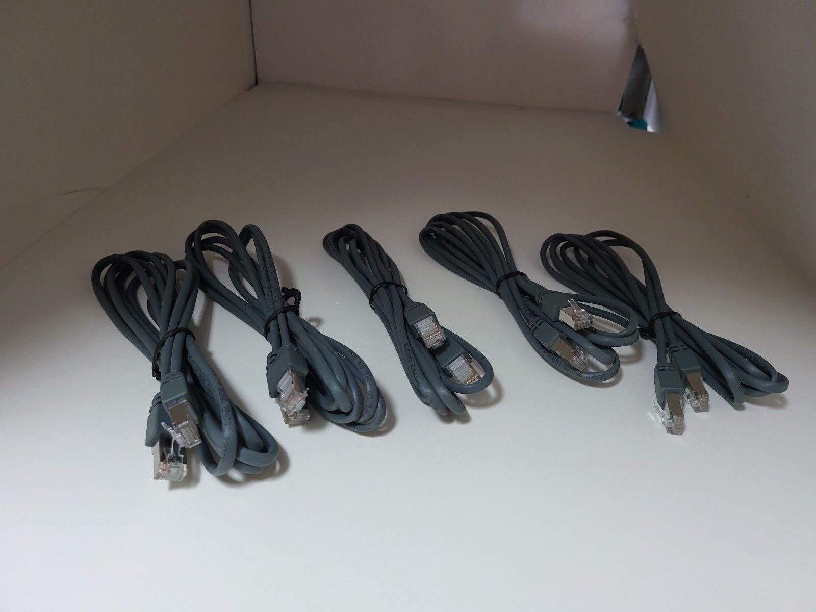 5 NEW Gray 8FT 8 Foot Cat 5 Ethernet Network Patch Cord High Speed LAN #39U