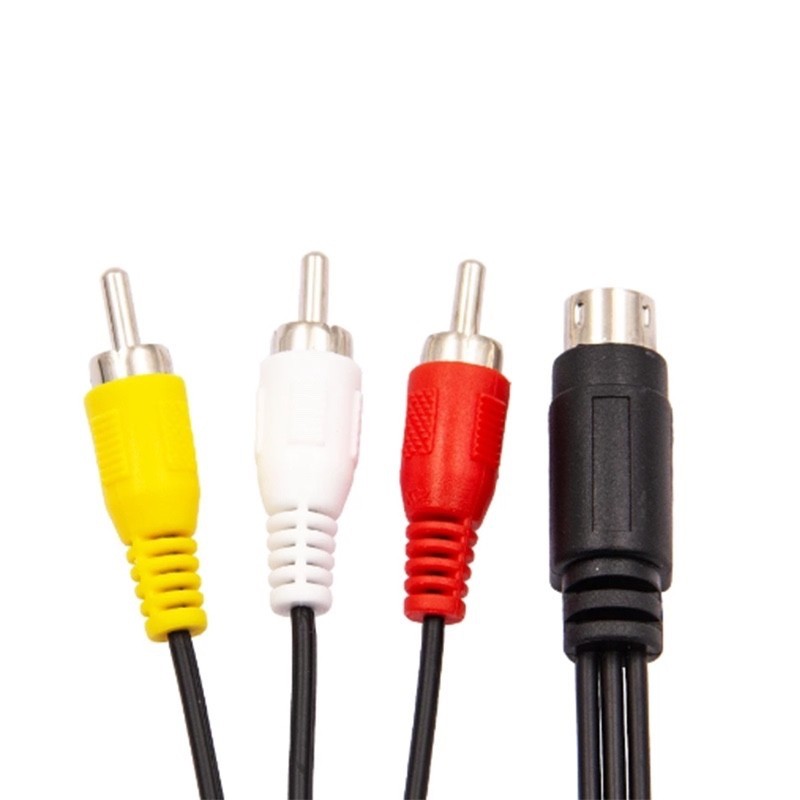 RCA AV Composite Audio Video Cable Connection Cord For Sega Genesis 2 & 3 , 6FT.