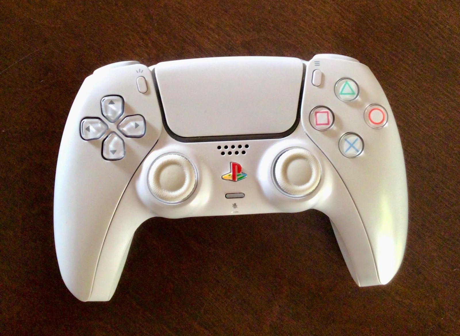 White Retro Custom Sony DualSense PS5 Controller W/ Hall Effect Sticks