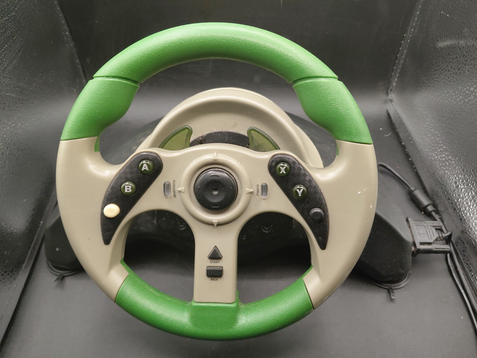 Vintage Mad Catz MC2 MicroCon Racing Wheel Pedals Original Xbox 4530 Untested