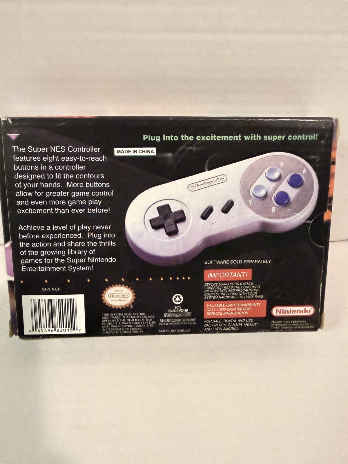 Super Nintendo SNES Controller OEM SNS-005 New in Original Pack-in Packaging