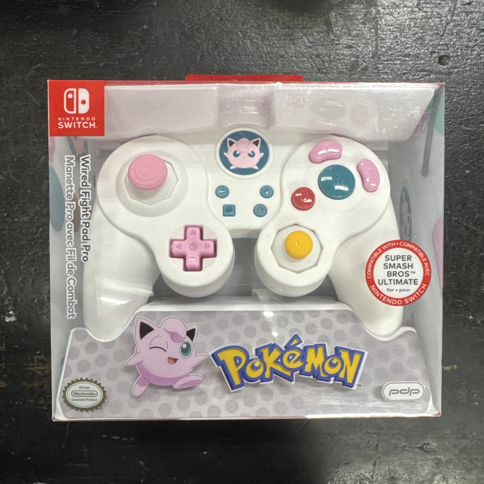 Rare Jigglypuff Pokemon Nintendo Switch GameCube Wired Fight Pad Pro New In Box