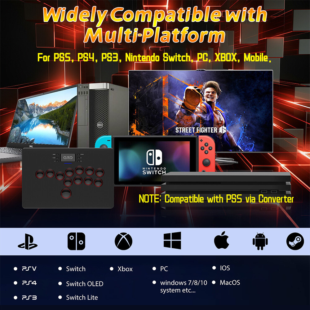 QRD S3 Leverless Controller & Converter f PS5 PS4 PS3 PC Switch OLED IOS Android