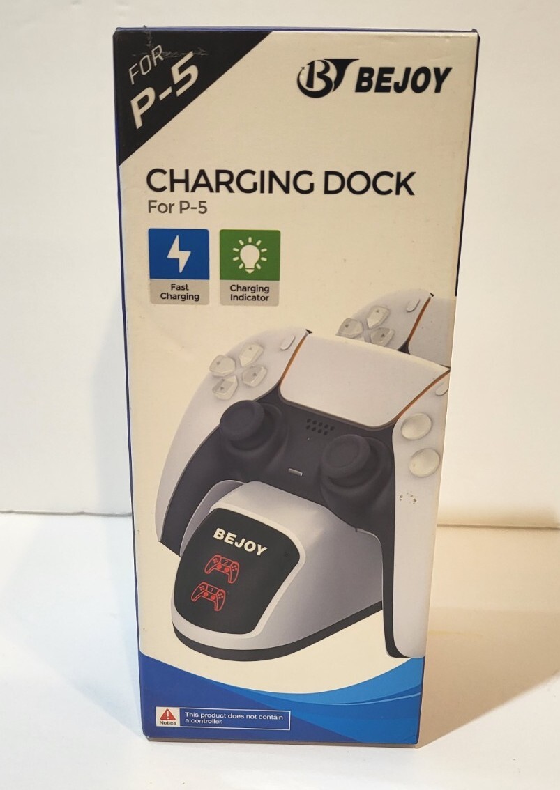 P5 Bejoy PS5 Game Controller Charging Dock Station Charges 2 at a time New PS5