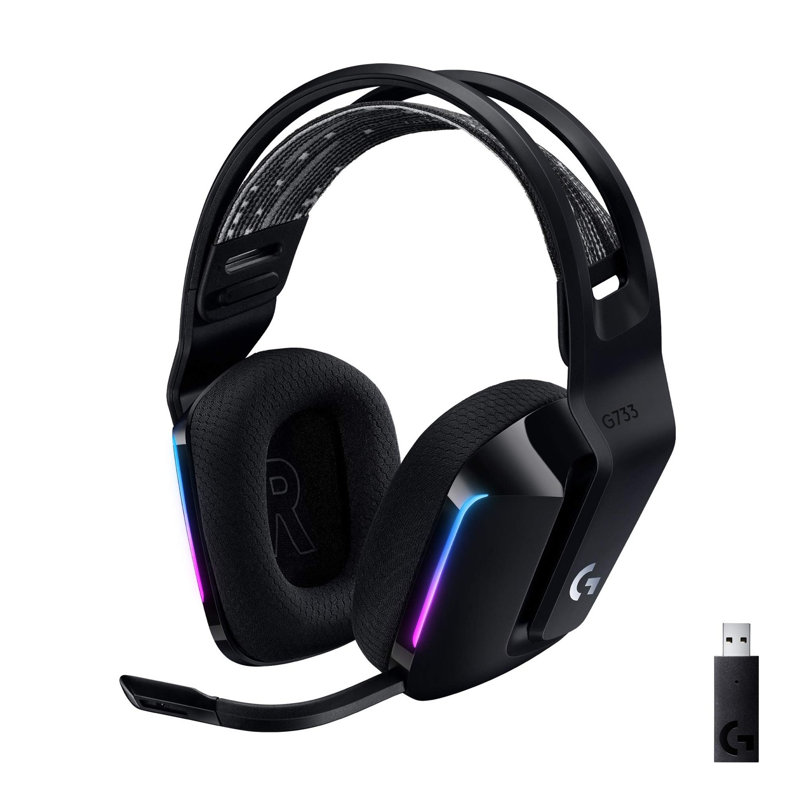 Logitech G733 Lightspeed Wireless Gaming Headset Suspension Headband Lightsync