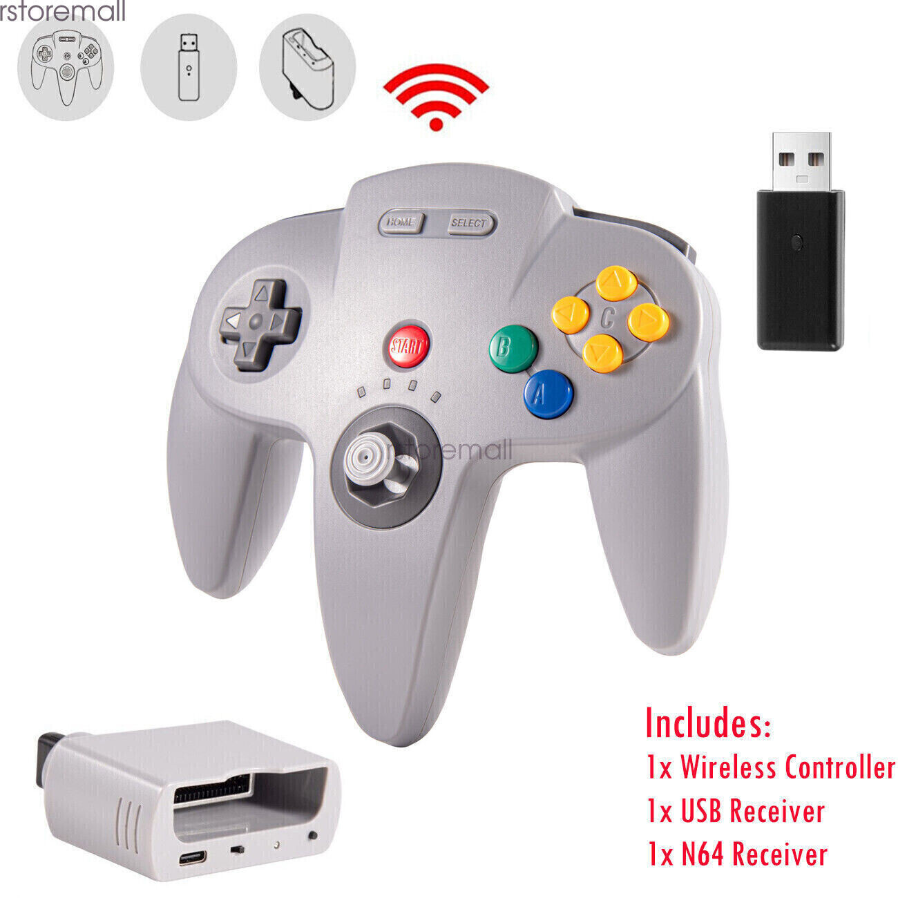 Wireless Controller for Nintendo 64 N64 Console /PC Windows Switch w/ Rumble Pak