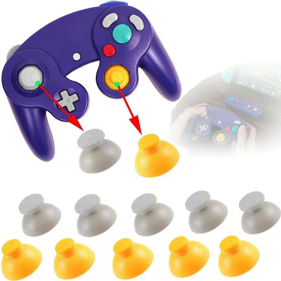 10PCS GameCube Controller Joystick Caps Replacement Thumb Stick Mushroom Grip