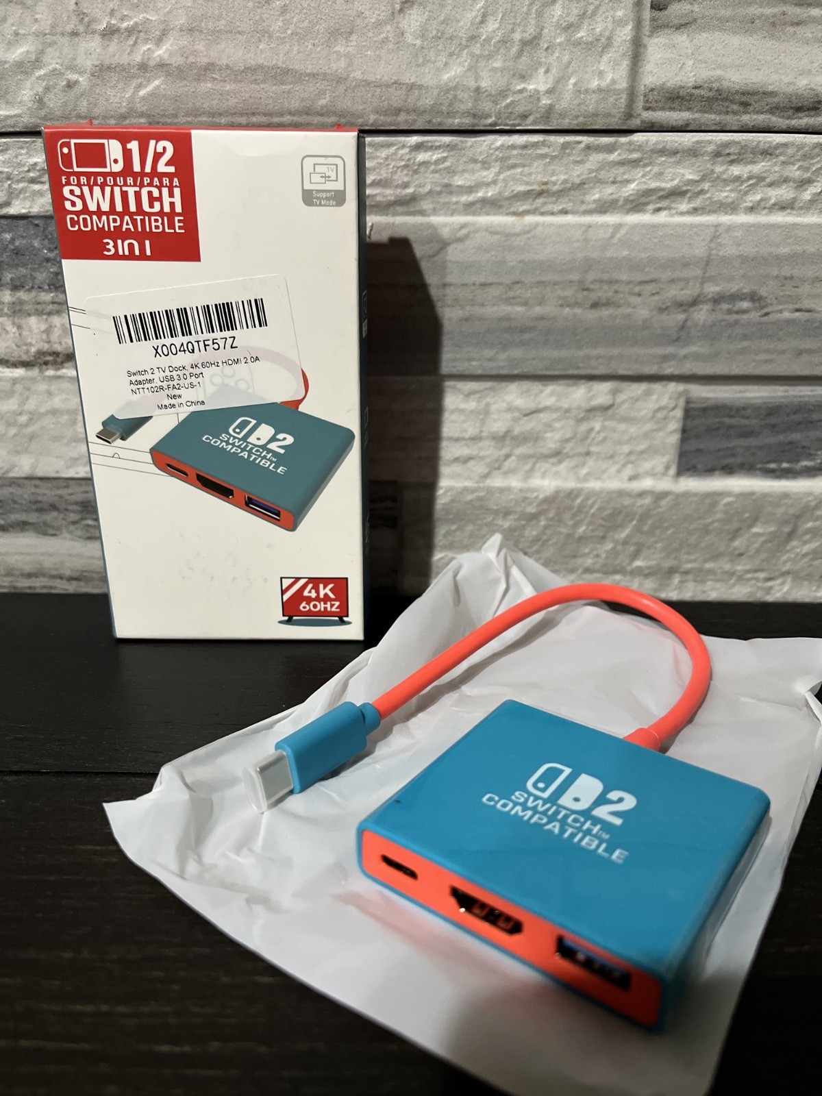 Nintendo Switch 2 Compatible TV Dock 4K 60Hz HDMI USB 3.0 Dock Station