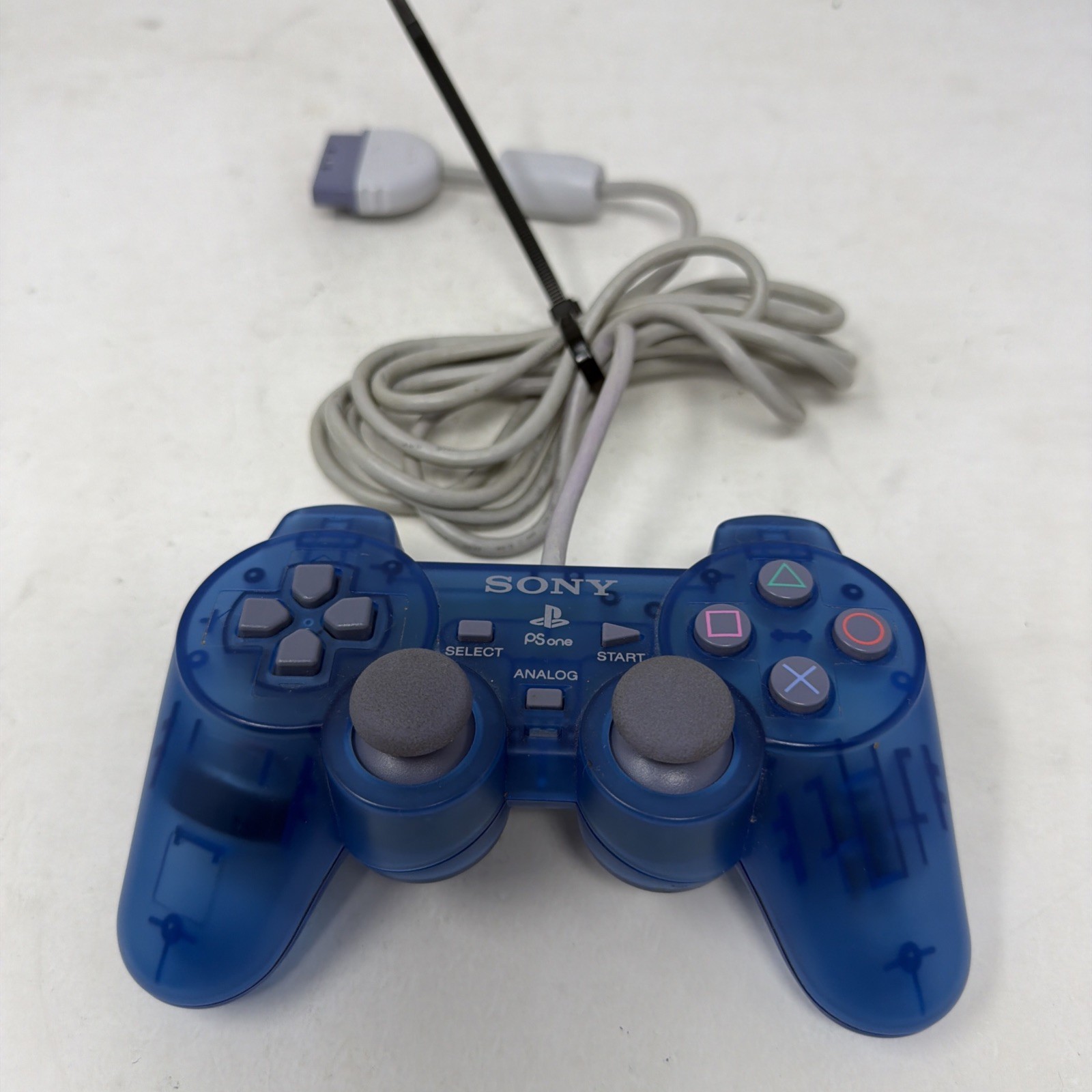 Official Sony PSOne PlayStation 1 Controller OEM PS1 Clear Blue Analog SCPH-110