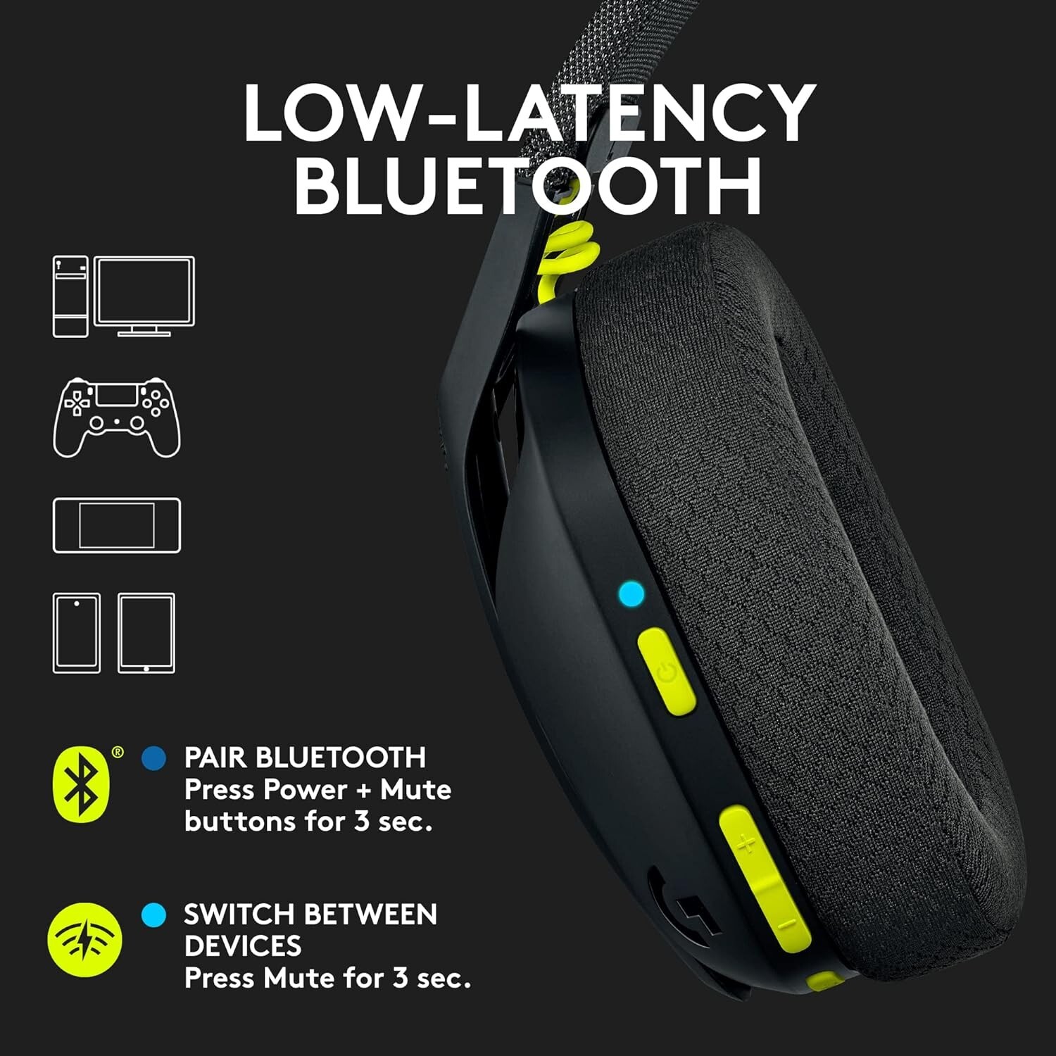 Logitech G435 Ultra-light Lightspeed Bluetooth Gaming Headset – No USB Receiver