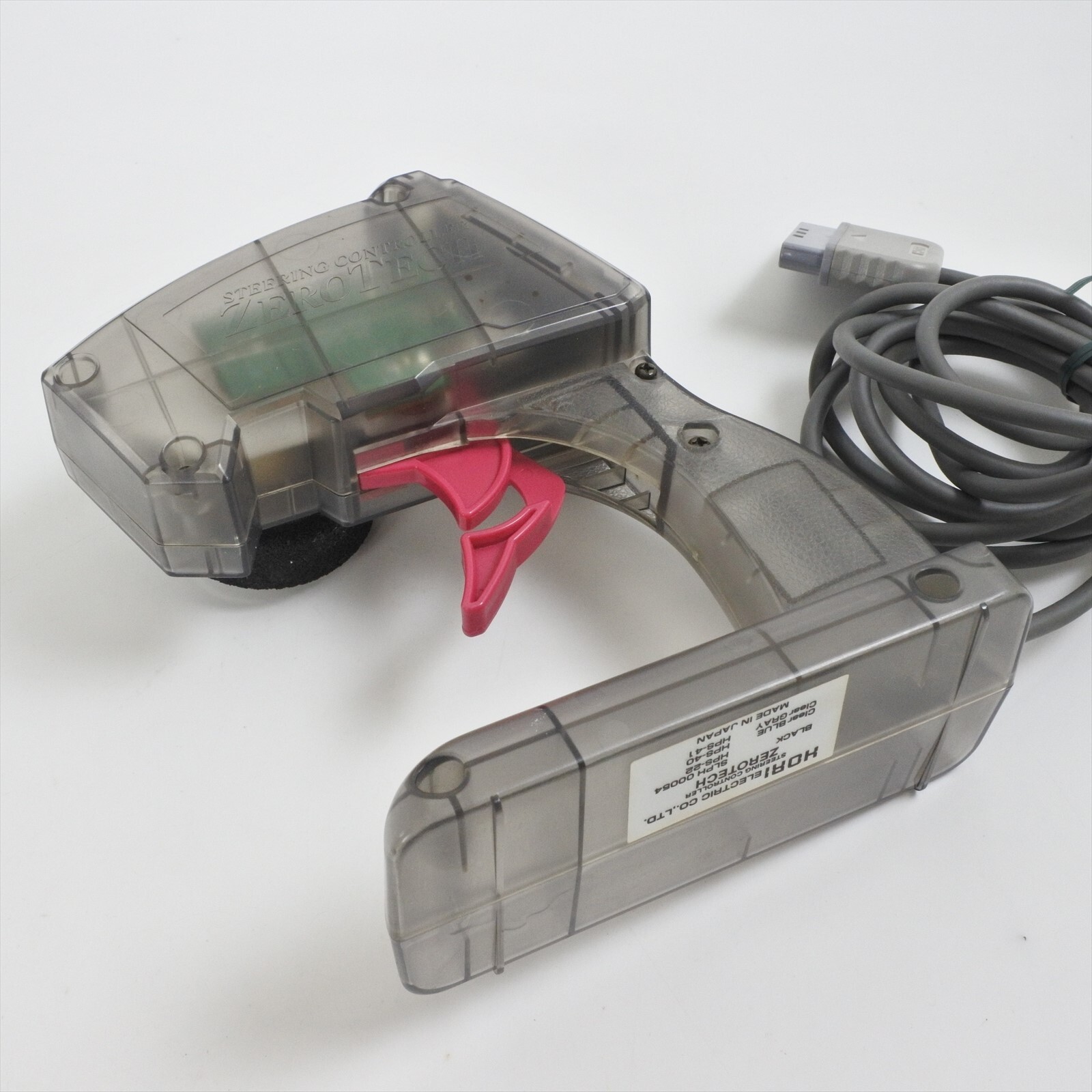 PS1 HORI ZEROTECH Steering Controller ZERO TECH Clear Gray Playstation 1558