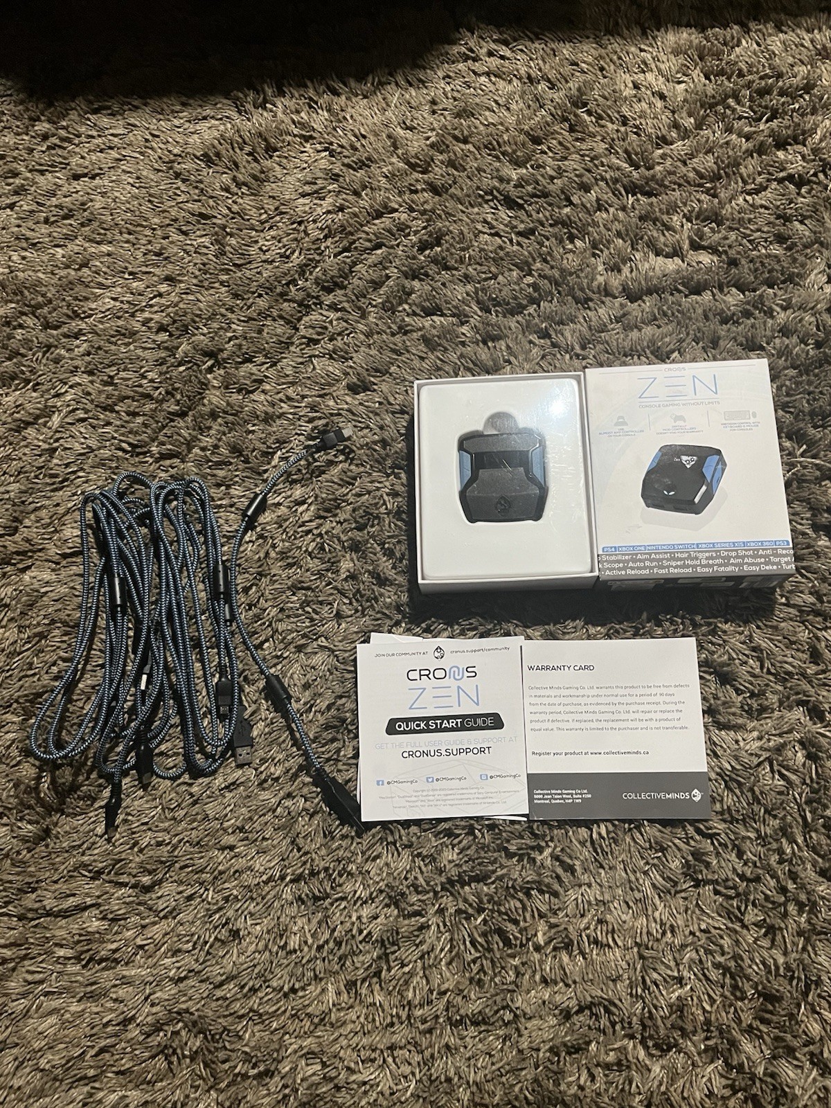 Collective Minds Zen Multi-Platform Gaming Adapter Black/Blue with Cable & Guide