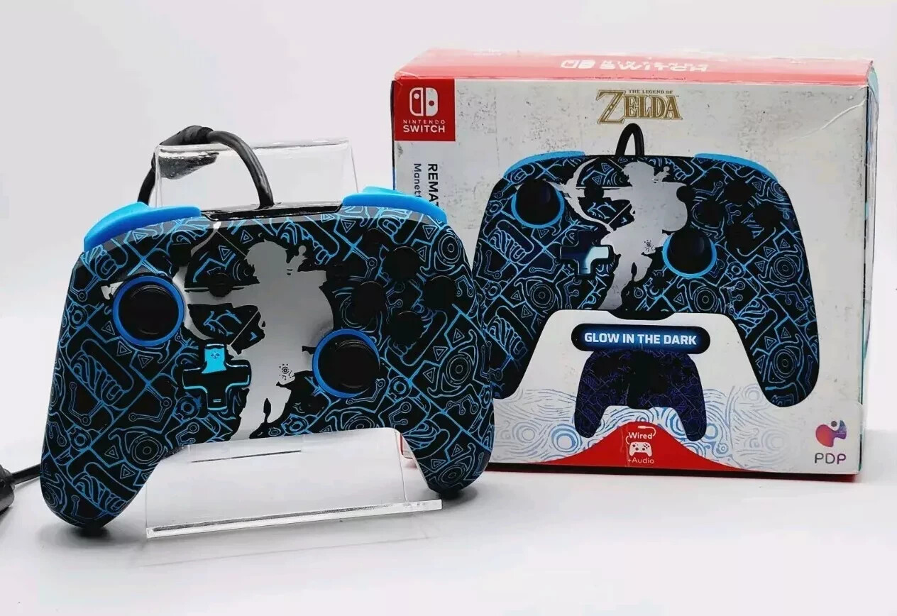 Nintendo Switch Zelda REMATCH Glow Wired Controller Sheikah Shoot PDP
