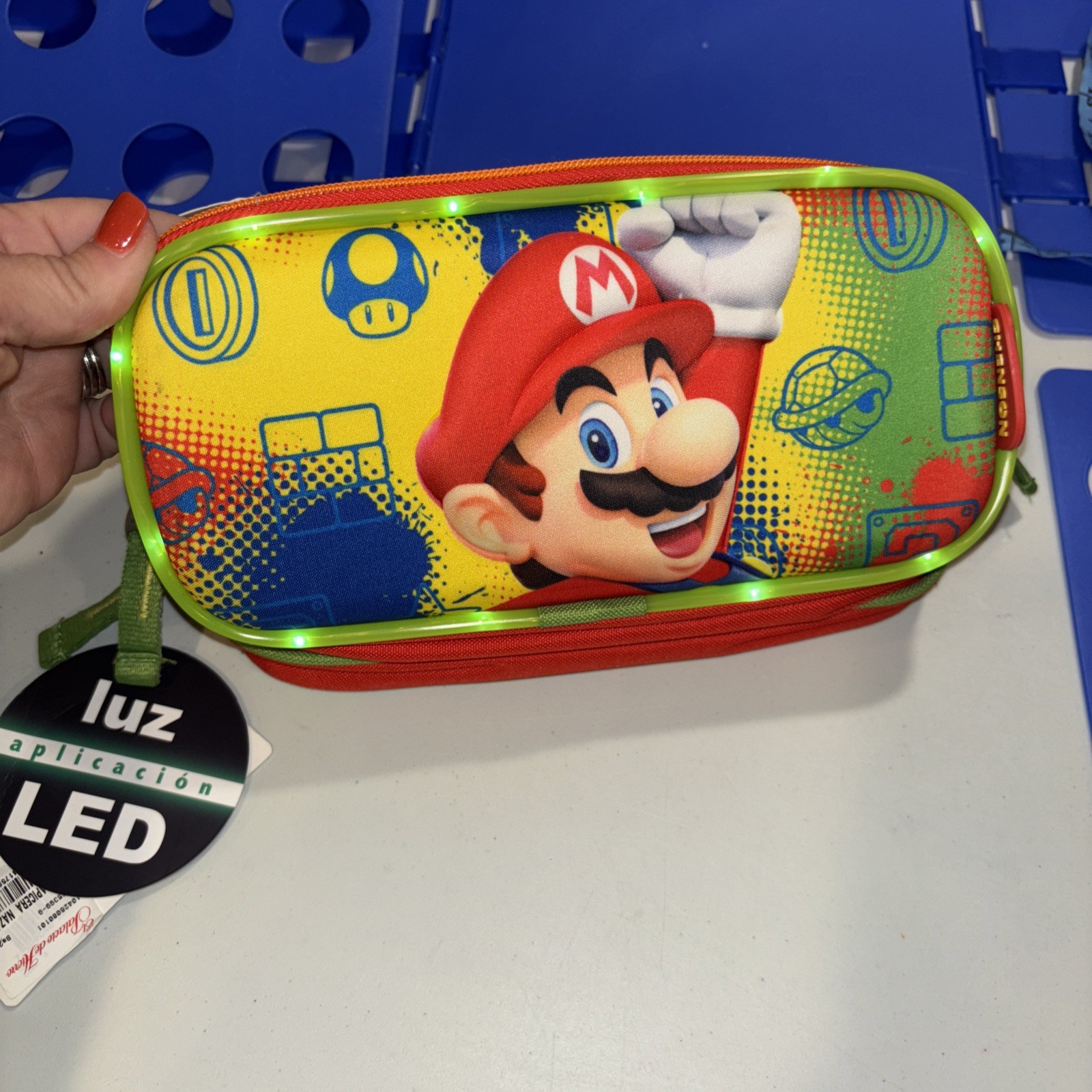 Mario Nintendo Switch Case Lights Up. 3 Pockets NWT