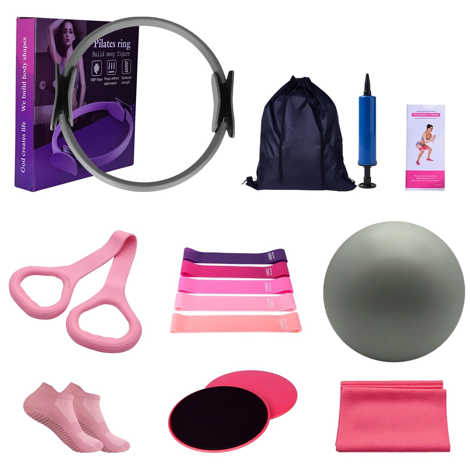 Pilates Kit, 17-in-1 Home Pilates Equipment Workout Set for Women – 14.5″ Pil…