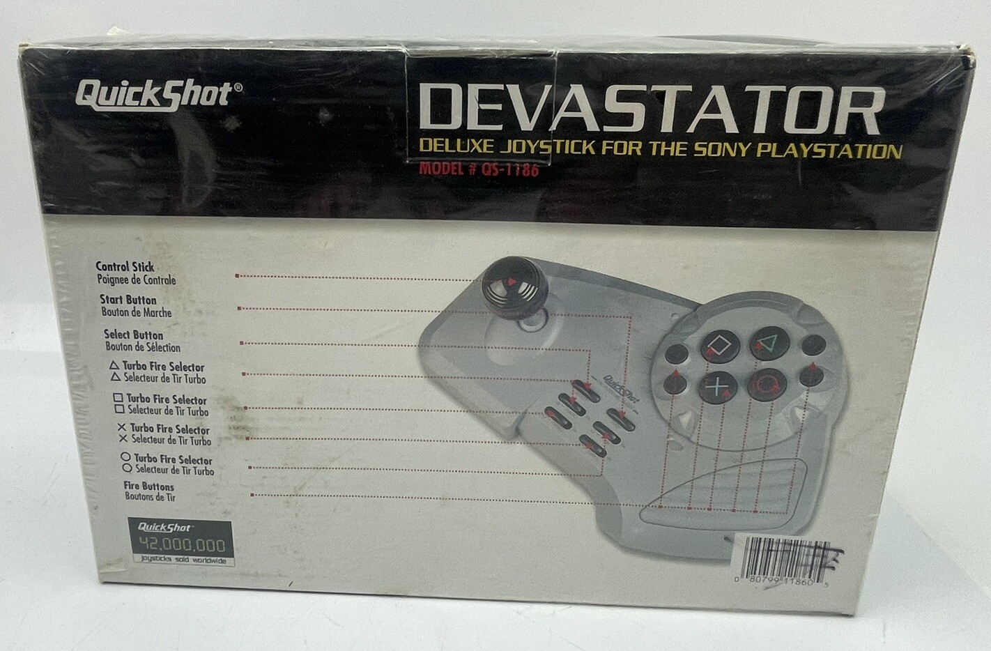 NEW 1996 QuickShot PlayStation PS1 DEVASTATOR Deluxe Joystick Controller SEALED