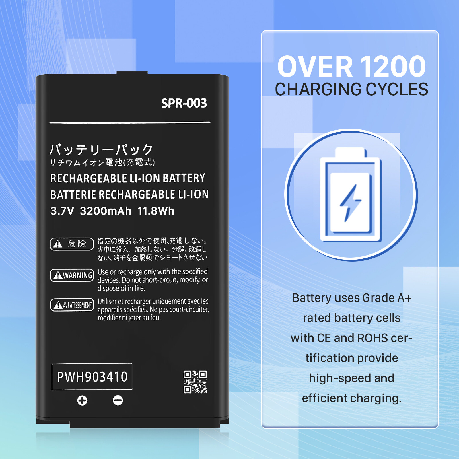 New SPR-003 Battery for Nintendo 3DS XL Game Console Battery 3200mAh+Screwdriver