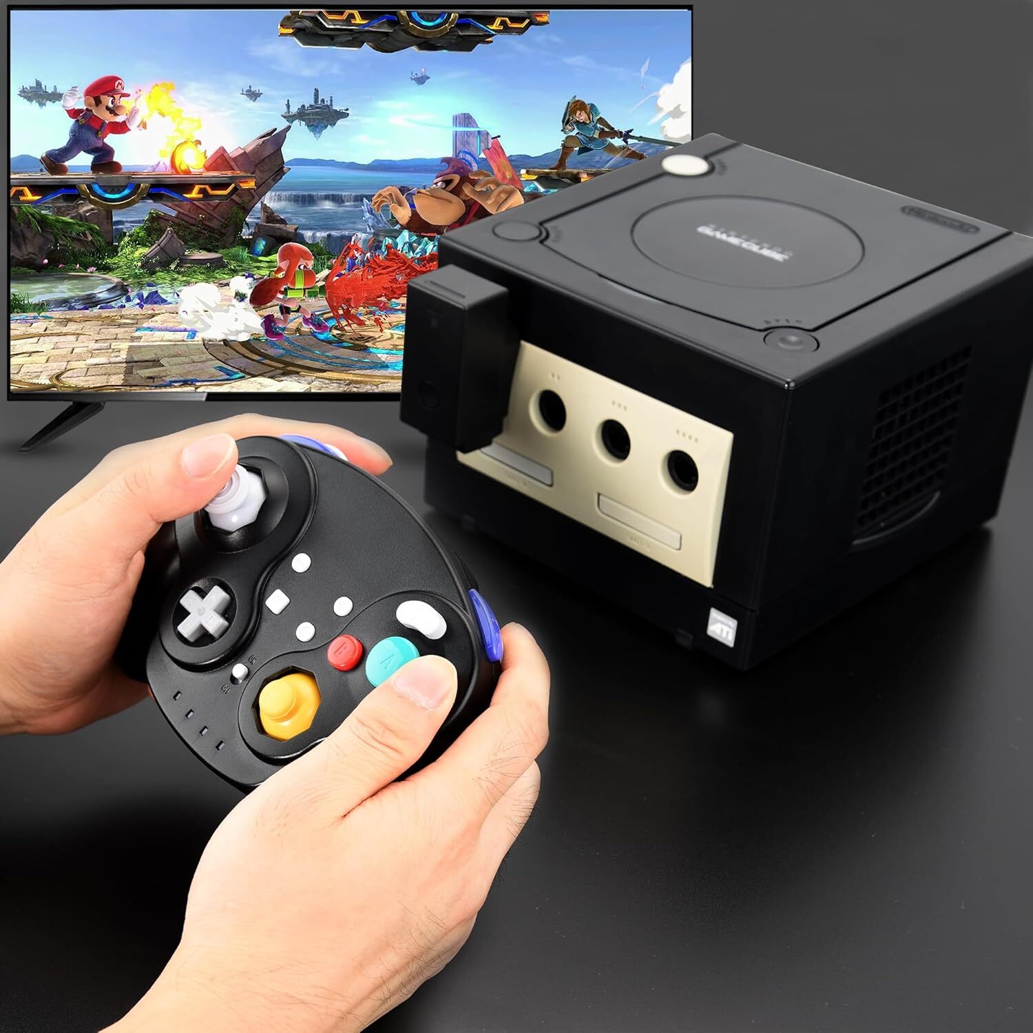 Wireless Gamecube NGC Controller w/ Rumble for Nintendo Gamecube Rechargeable