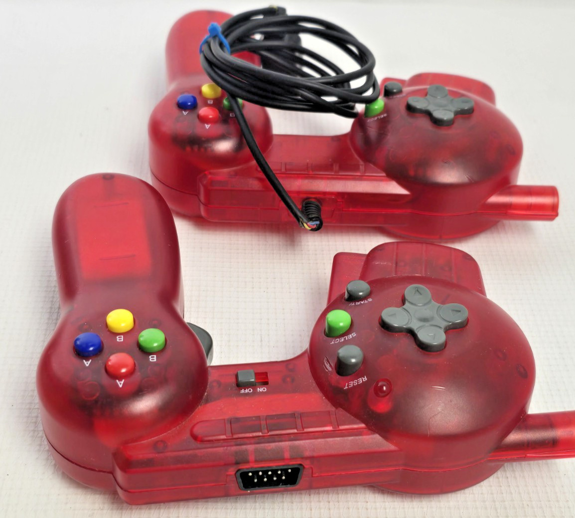 2 Protech XL 39 Transparent Red Portable Video Game Console Controller With Cord
