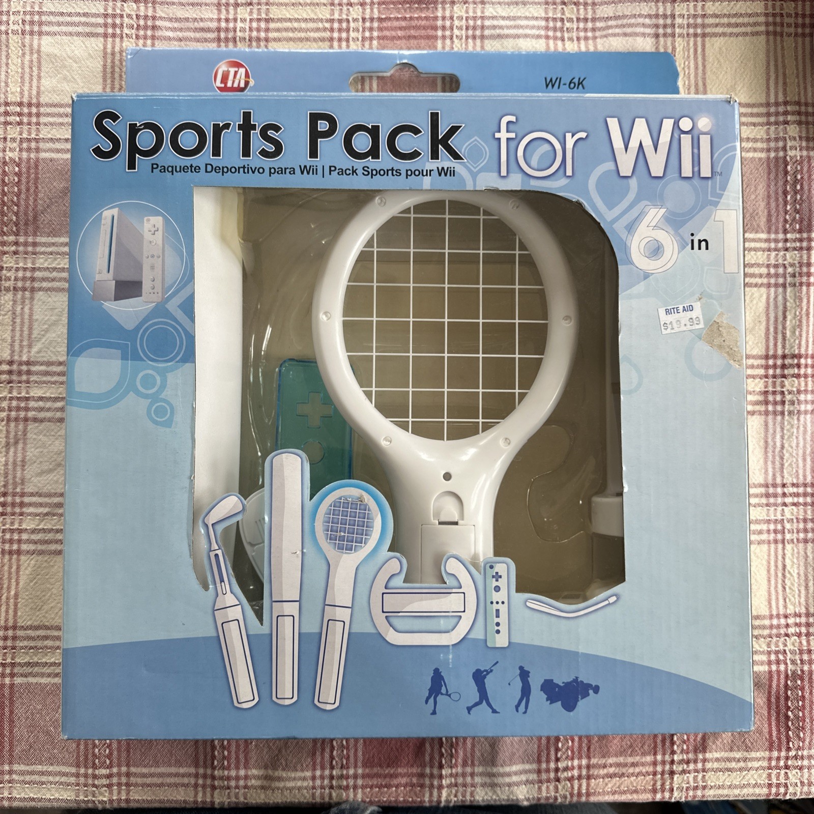 Sports Pack 6 in 1 for Nintendo Wii Video Game Controller Accessories Club Wheel