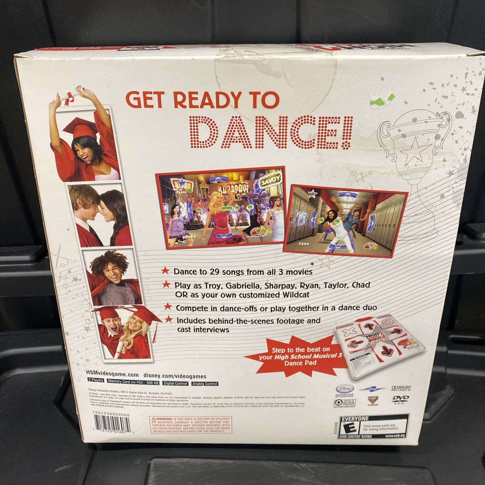 PS2 Dance Mat High School Musical 3 Senior Year Dance Playstation 2 Game Pad