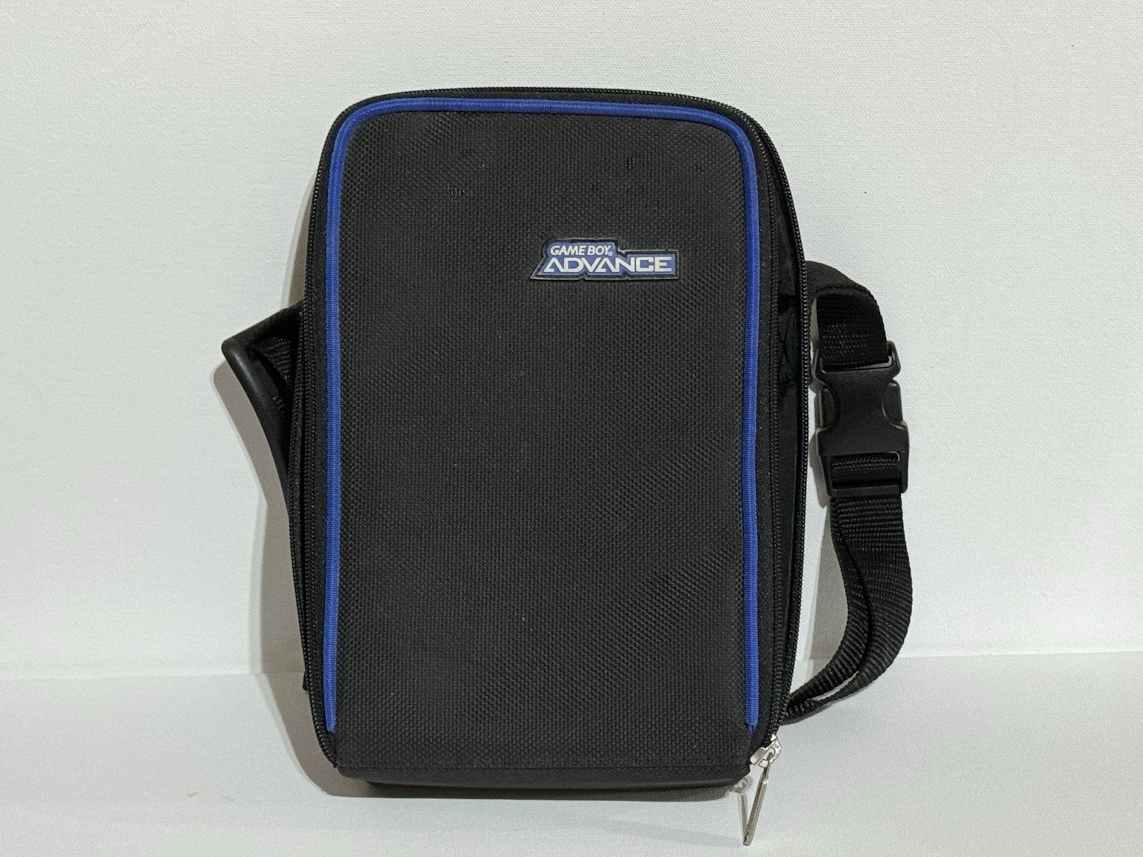 Game Boy Advance Carrying Case Blue Trim Black With Strap 2000’s