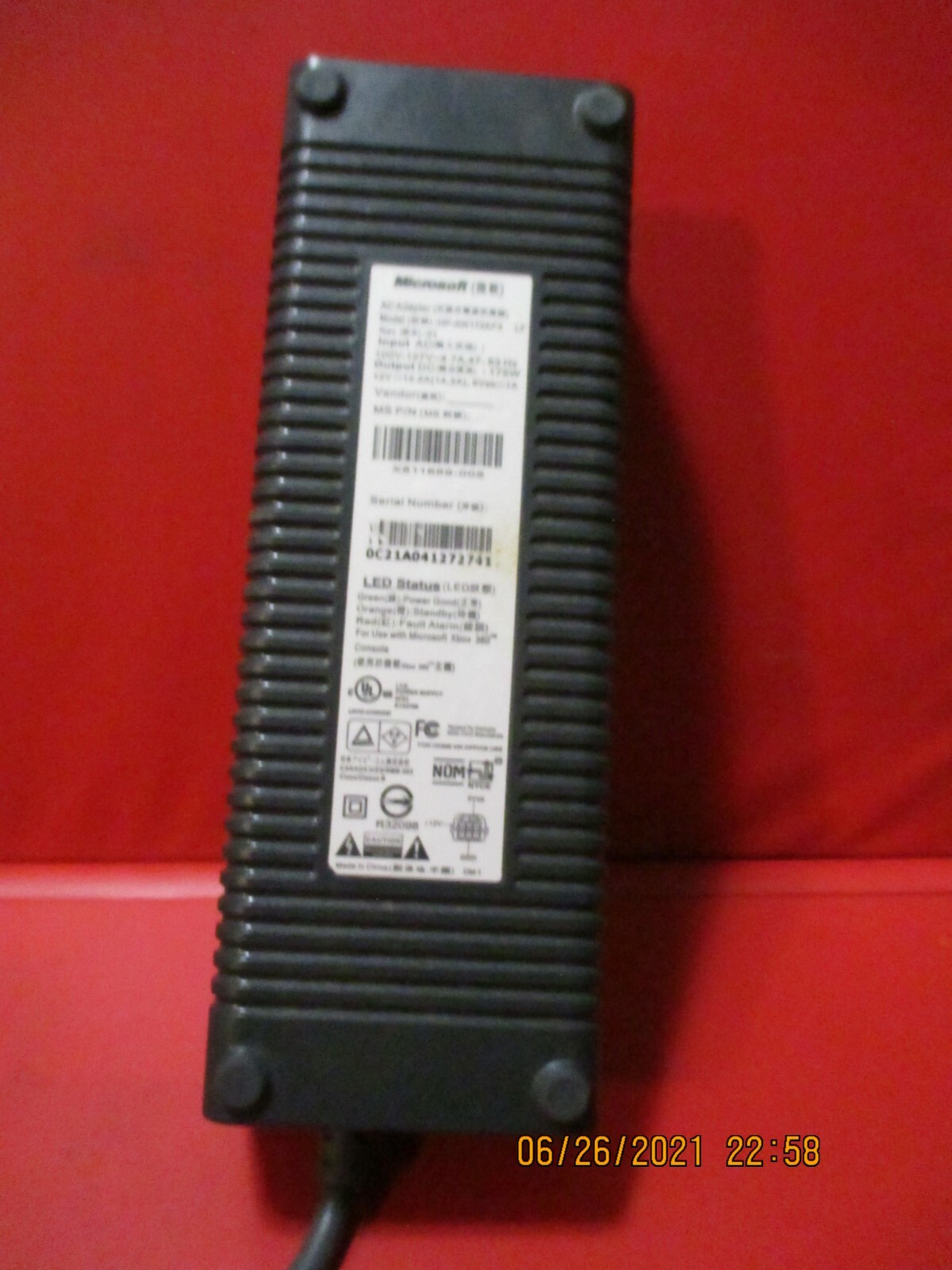 Original Microsoft OEM Xbox 360 Power Supply AC Adapter 175W X811689-005