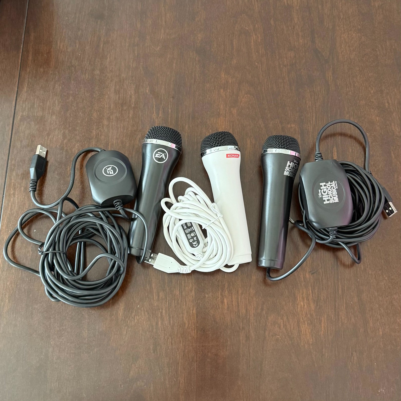 Lot of 3 Wii Karaoke USB Microphones Logitech Konami EA High School Musical