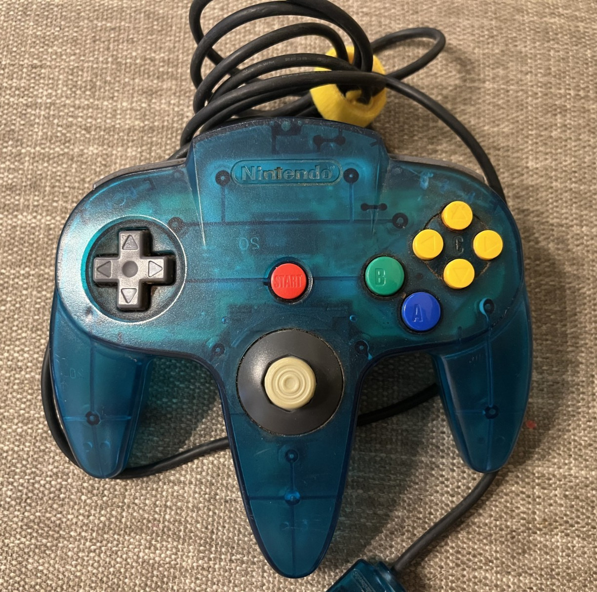 Official Nintendo 64 ICE BLUE / CLEAR BACK Controller AUTHENTIC