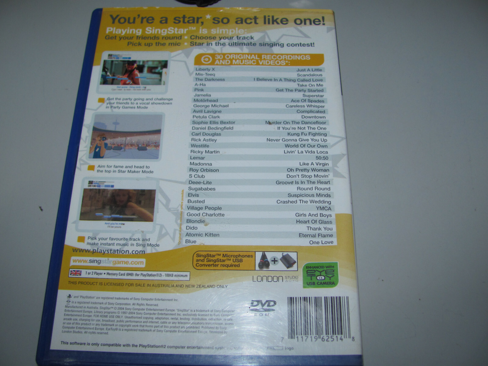 Singstar Package For Playstation 2 Complete As Shown Tested & Working