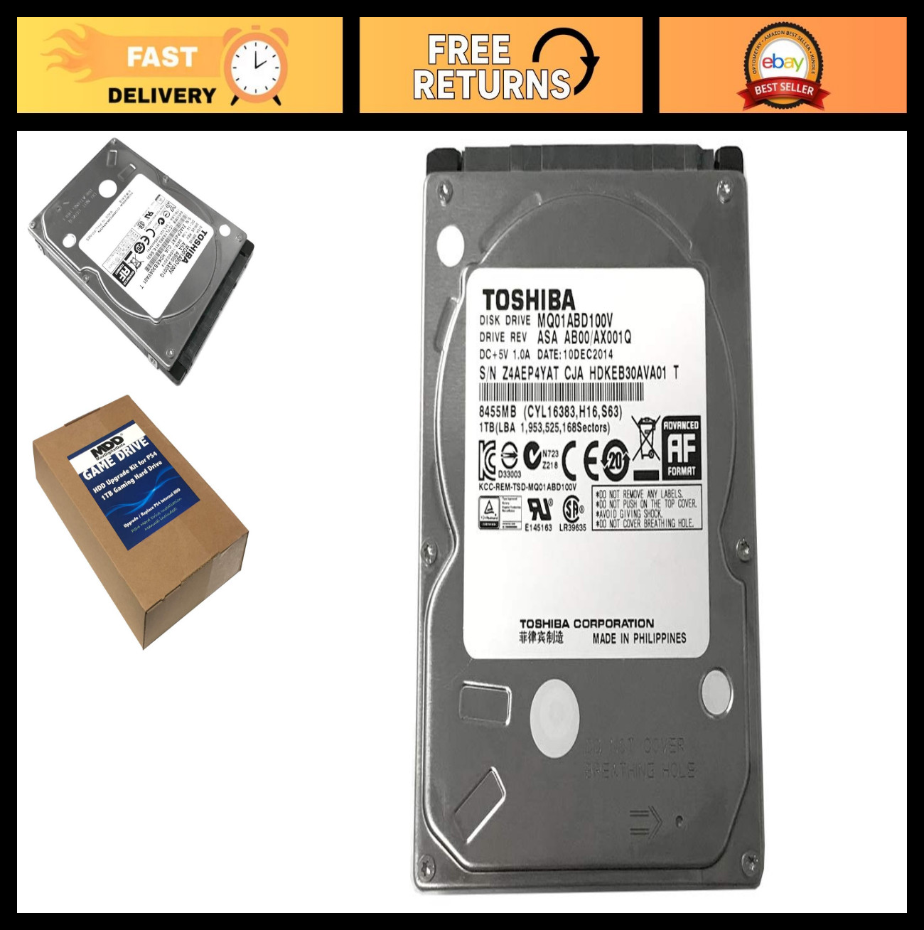 1TB 5400RPM SATA 2.5″ Hard Drive for PS3/PS4 – 8MB Cache, 3 Year Warranty