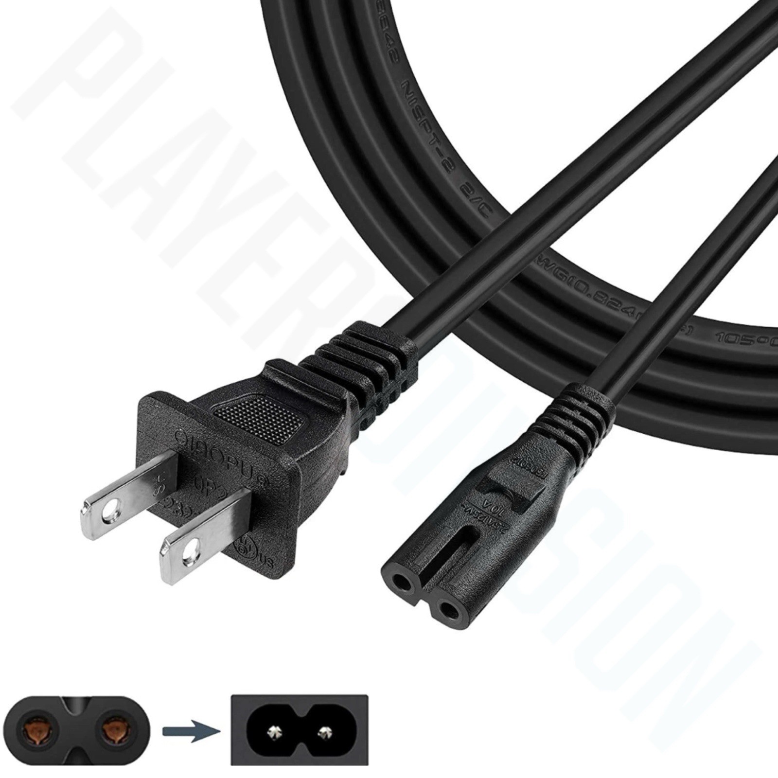 Power Cord Cable For PS1 Fat PS2 Slim PS3 PS4 PS5 XBOX OG Xbox One S Series S/X