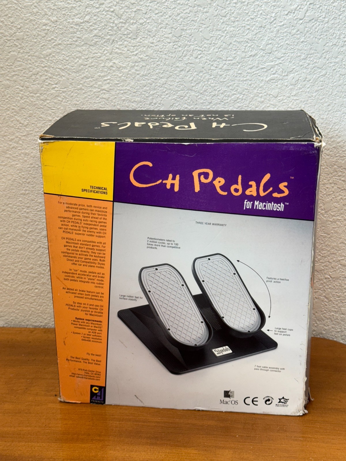 CH Pedals PC Rudder Control Flight Driving Simulator PD65MAC Macintosh Mac OS