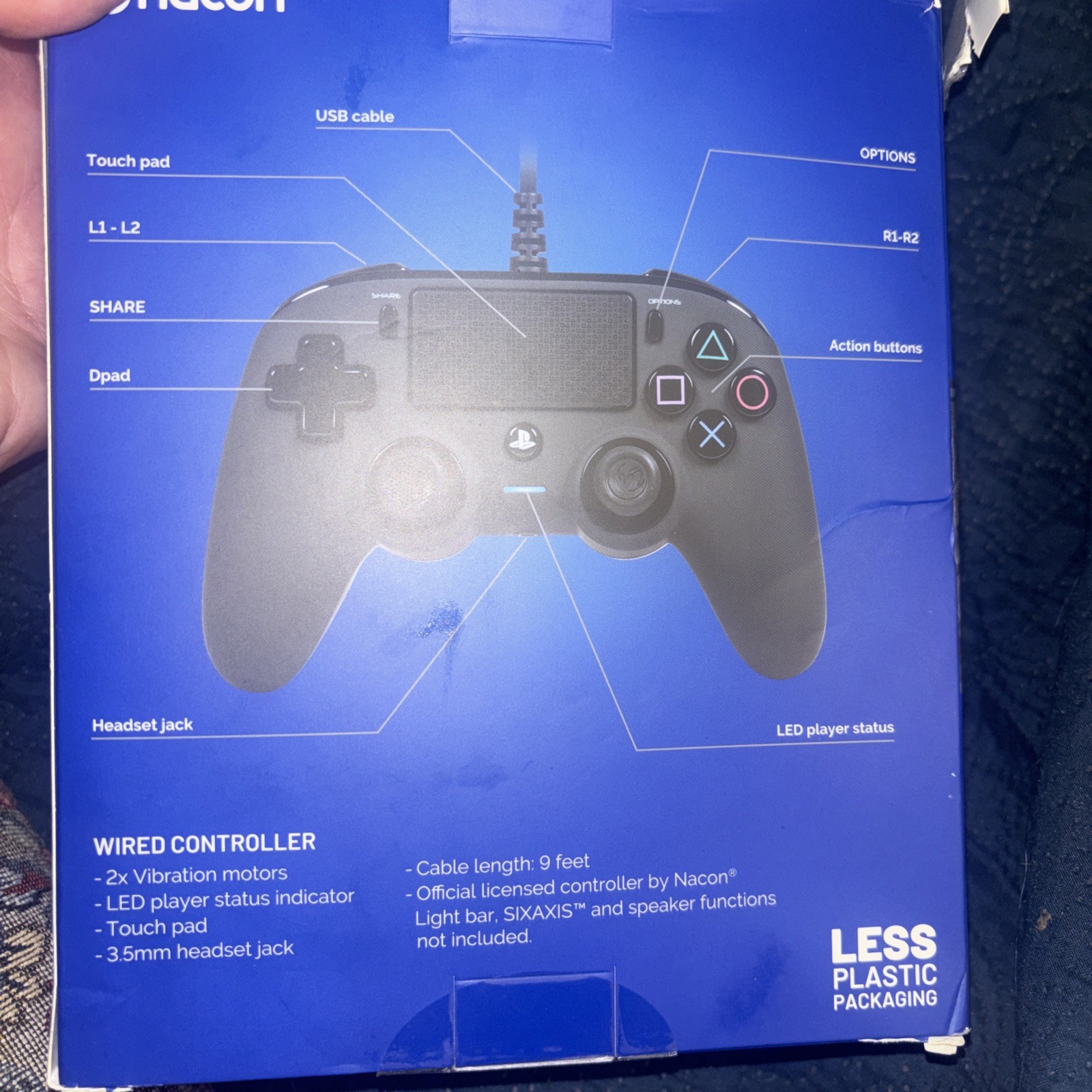 Sony PlayStation 4 – Nacon Wired Controller for PlayStation 4 PS4 CIB TESTED