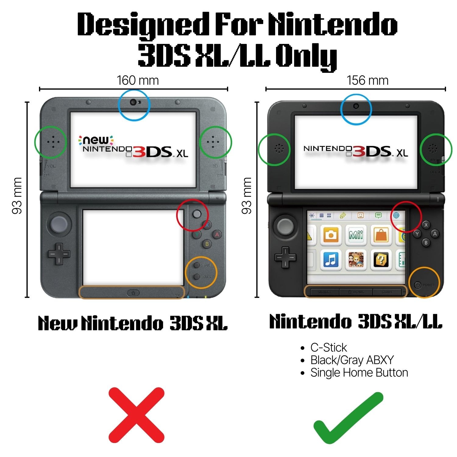 Clear Hard Crystal Protective Case Cover For Nintendo 3DS XL LL