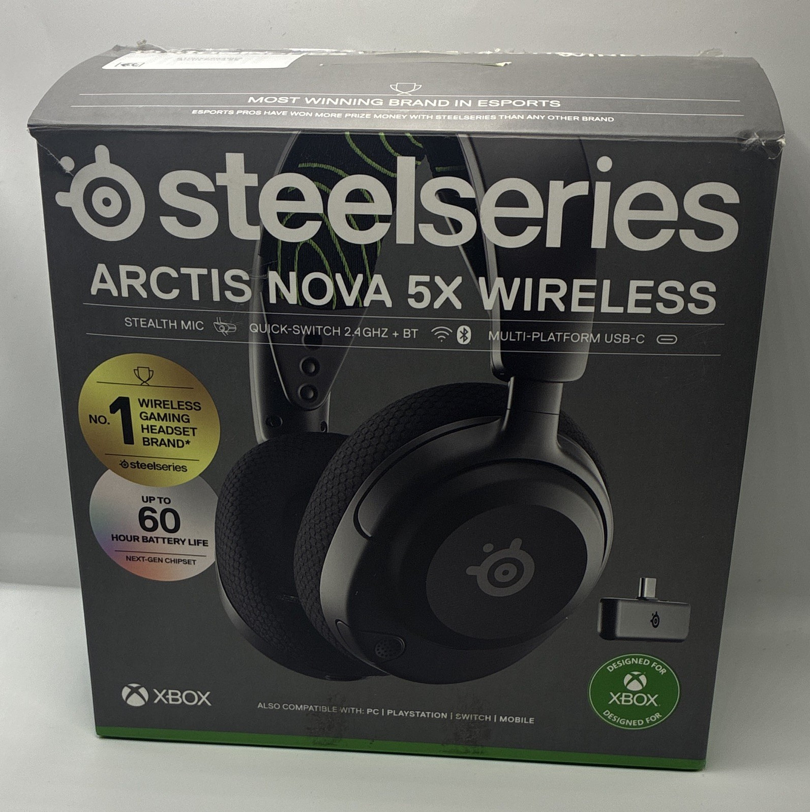 SteelSeries Arctis Nova 5X Wireless Xbox/PC Headset Bluetooth USB-C Mic Black