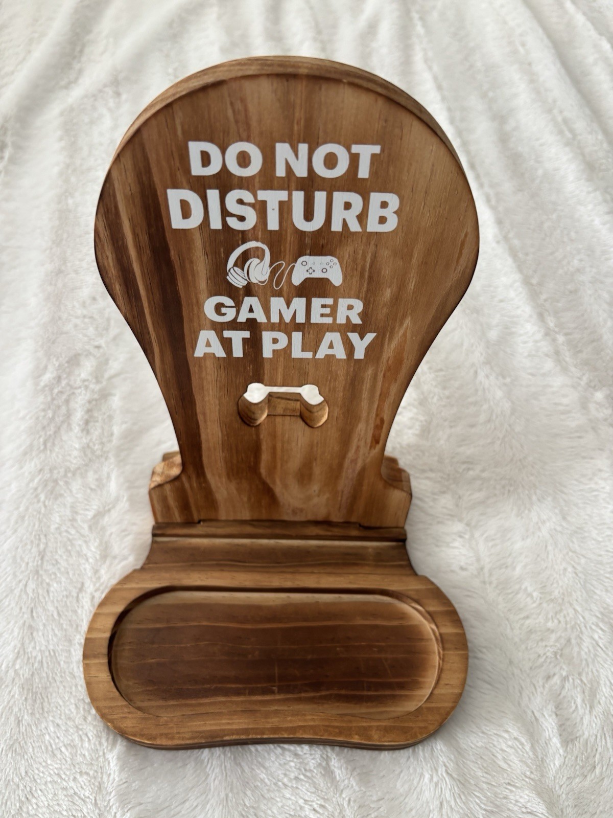 Wood Video Gamer Controller Holder 11 1/2 By 7 1/2 Inches