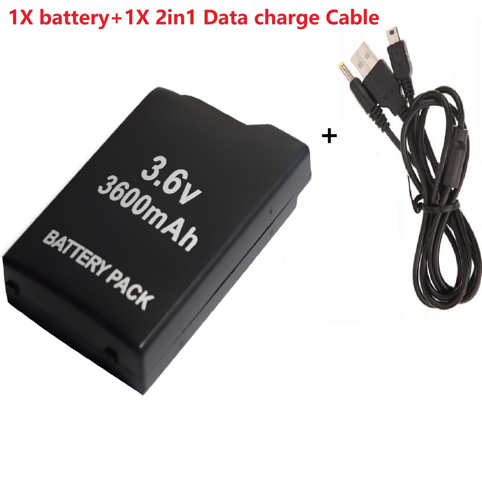 Battery + 2in1 Cable charger for Sony PSP Fat Portable Playstation PSP-1000 1001