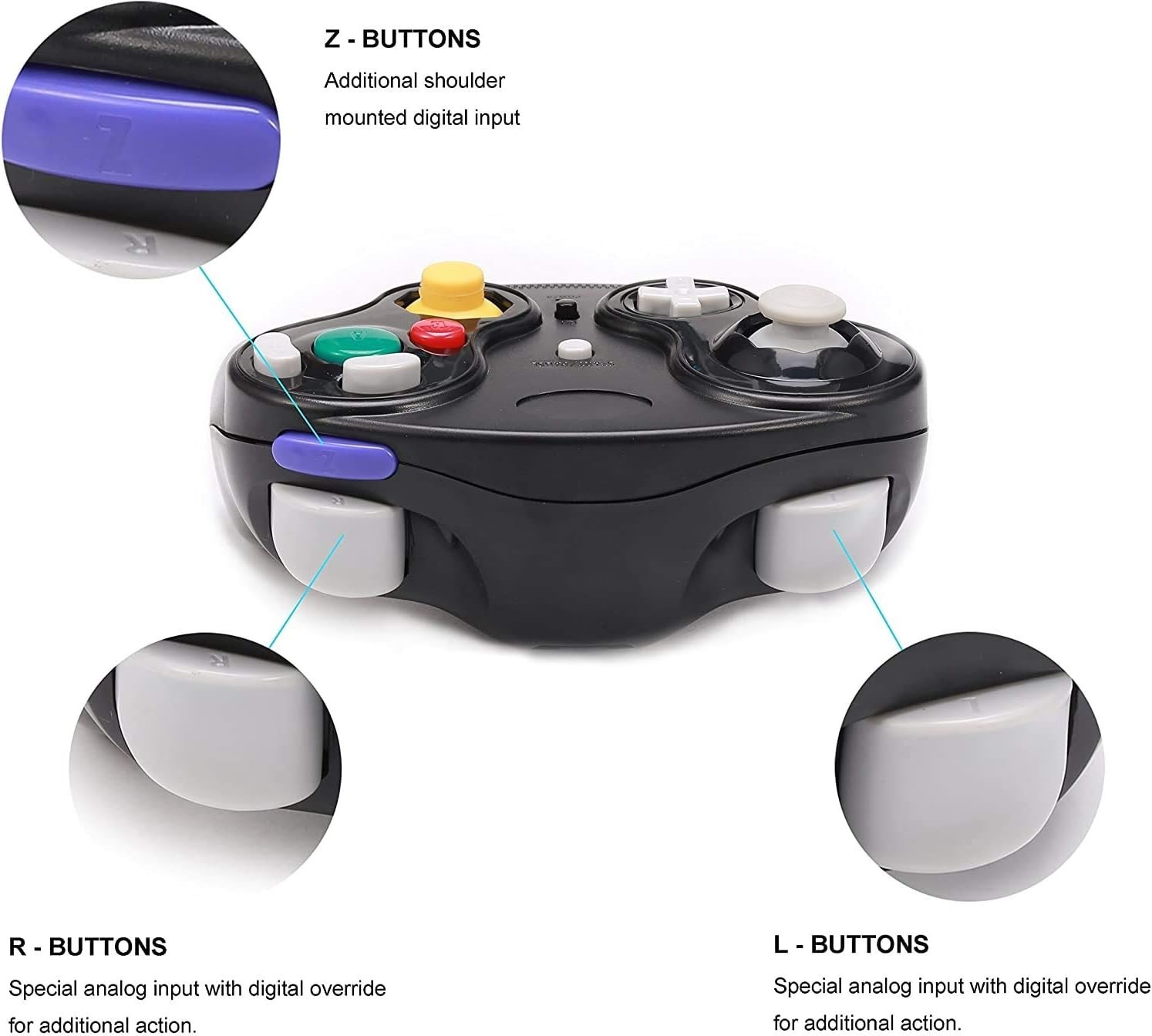 Wireless Game Cube Controller for Wii and NGC