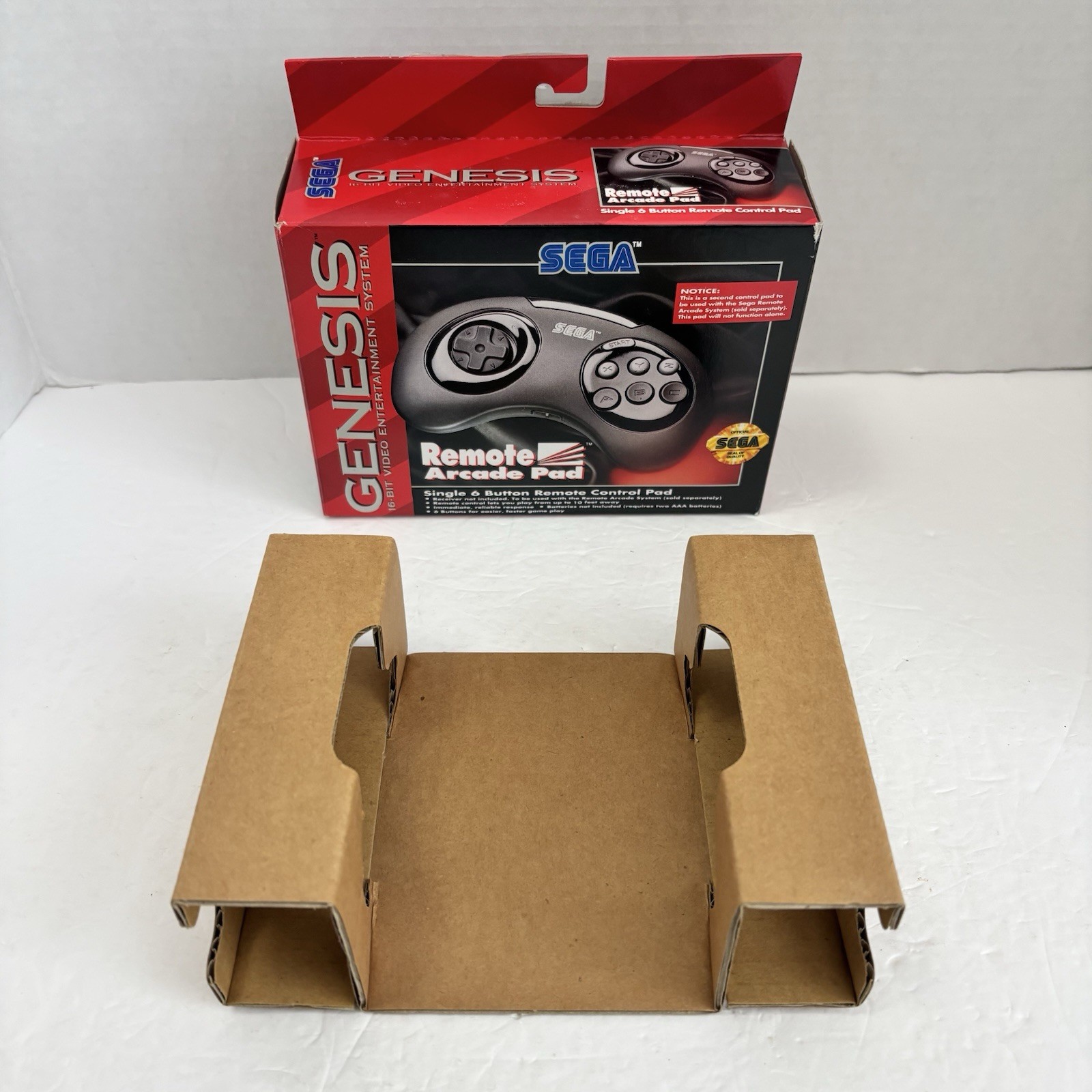 2 Sega Genesis Remote Arcade Pad and 6 Button Remote Control Pad – BOX ONLY Lot