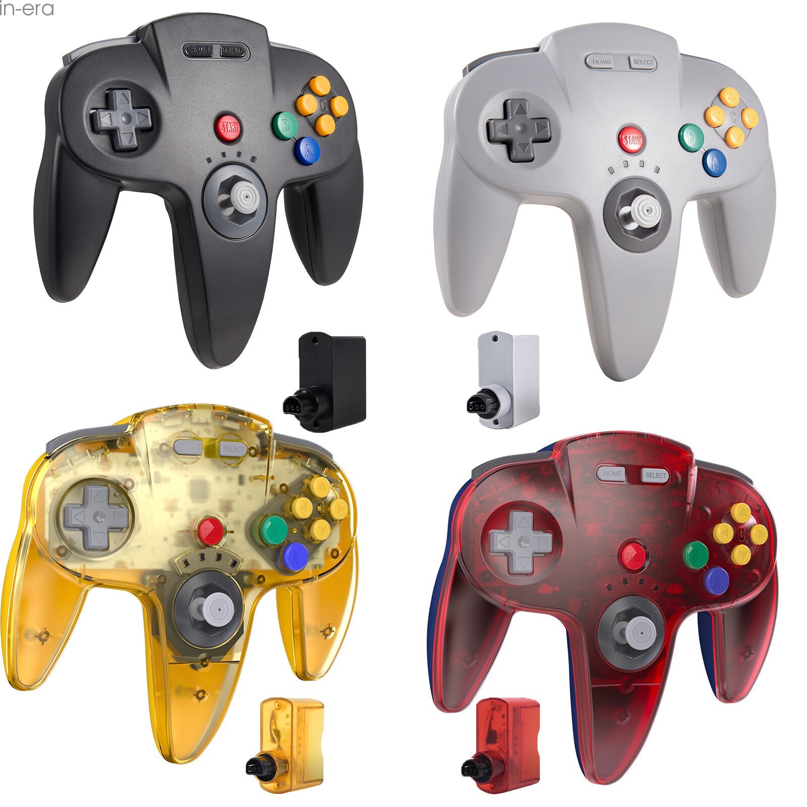 Wireless N64 Controller Gamepad & Adapter with Rumble Pak for Nintendo 64 System