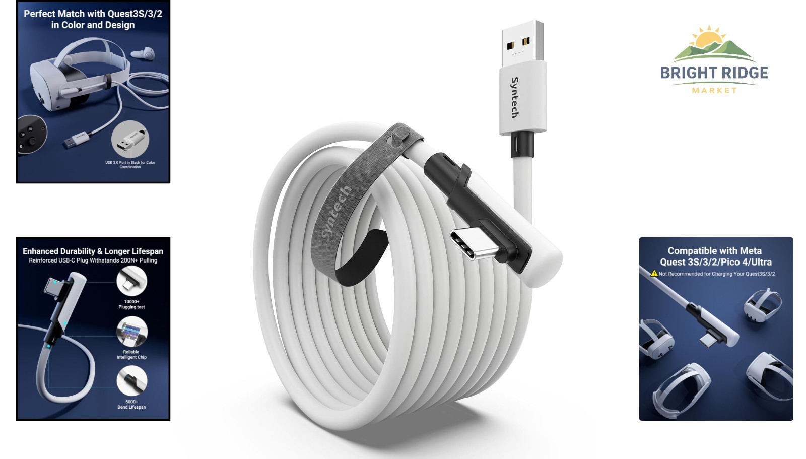 16FT USB Link Cable for VR Headsets, Compatible with Meta Quest and Pico 4