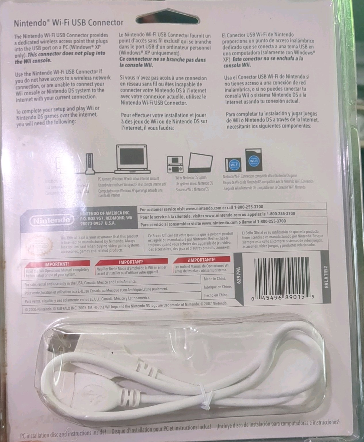 BRAND NEW -Nintendo Wi-Fi USB Connector Wireless Network Adapter Wii Nintendo DS