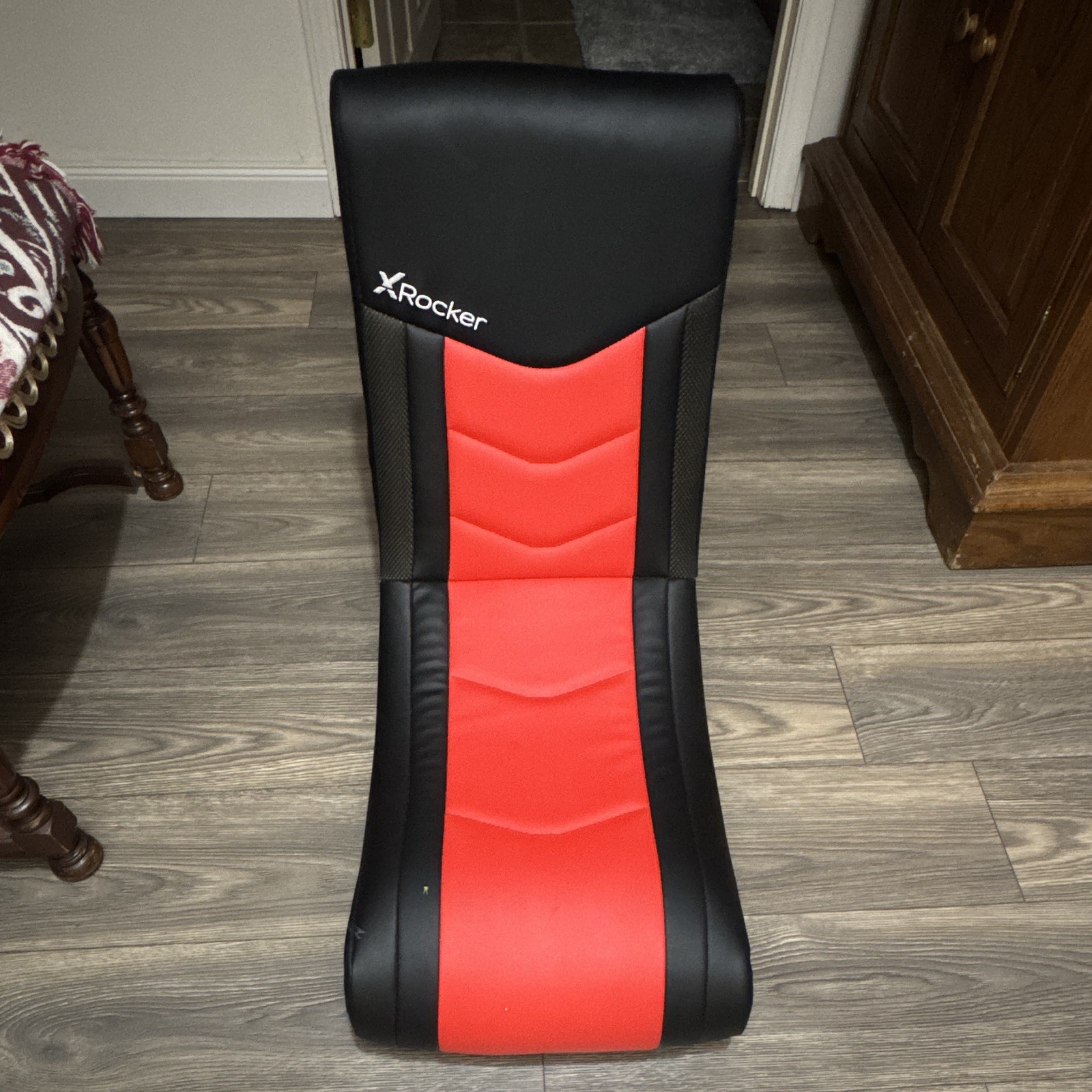 X Rocker Folding Floor Rocker Gaming Chair, Black/Red, Multi-Platform