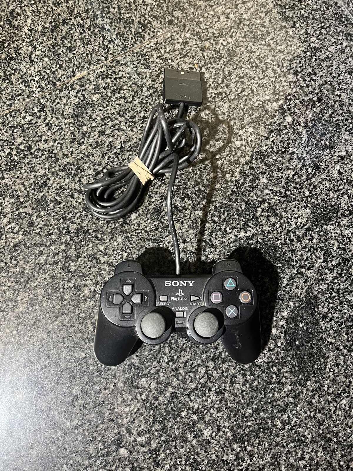 OEM Sony PlayStation 2 Black Wired DualShock 2 Analog Controller SCPH-10010