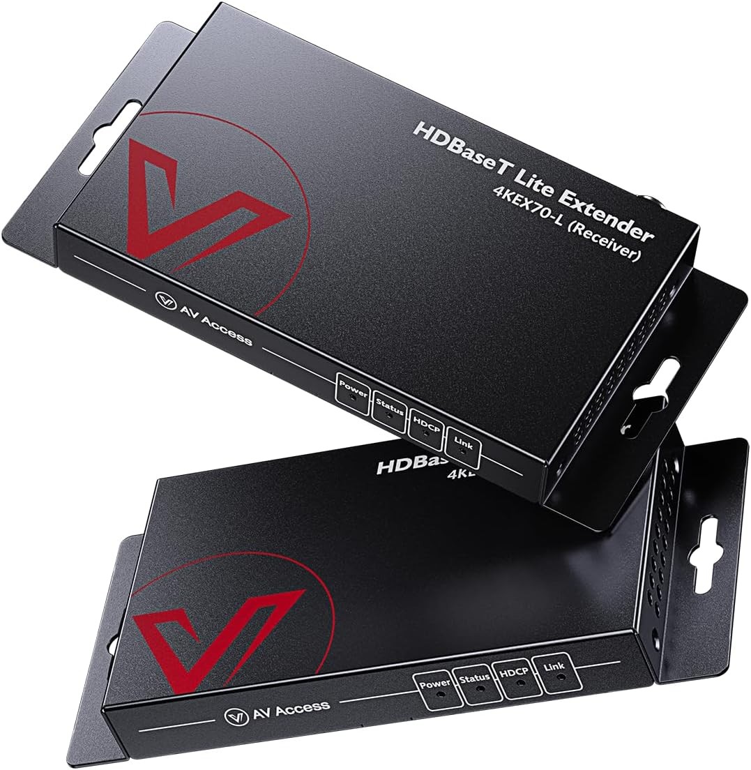 AV Access HDBaseT HDMI Extender Over Single Cat5e/6/6a/7 Ethernet Cable Black