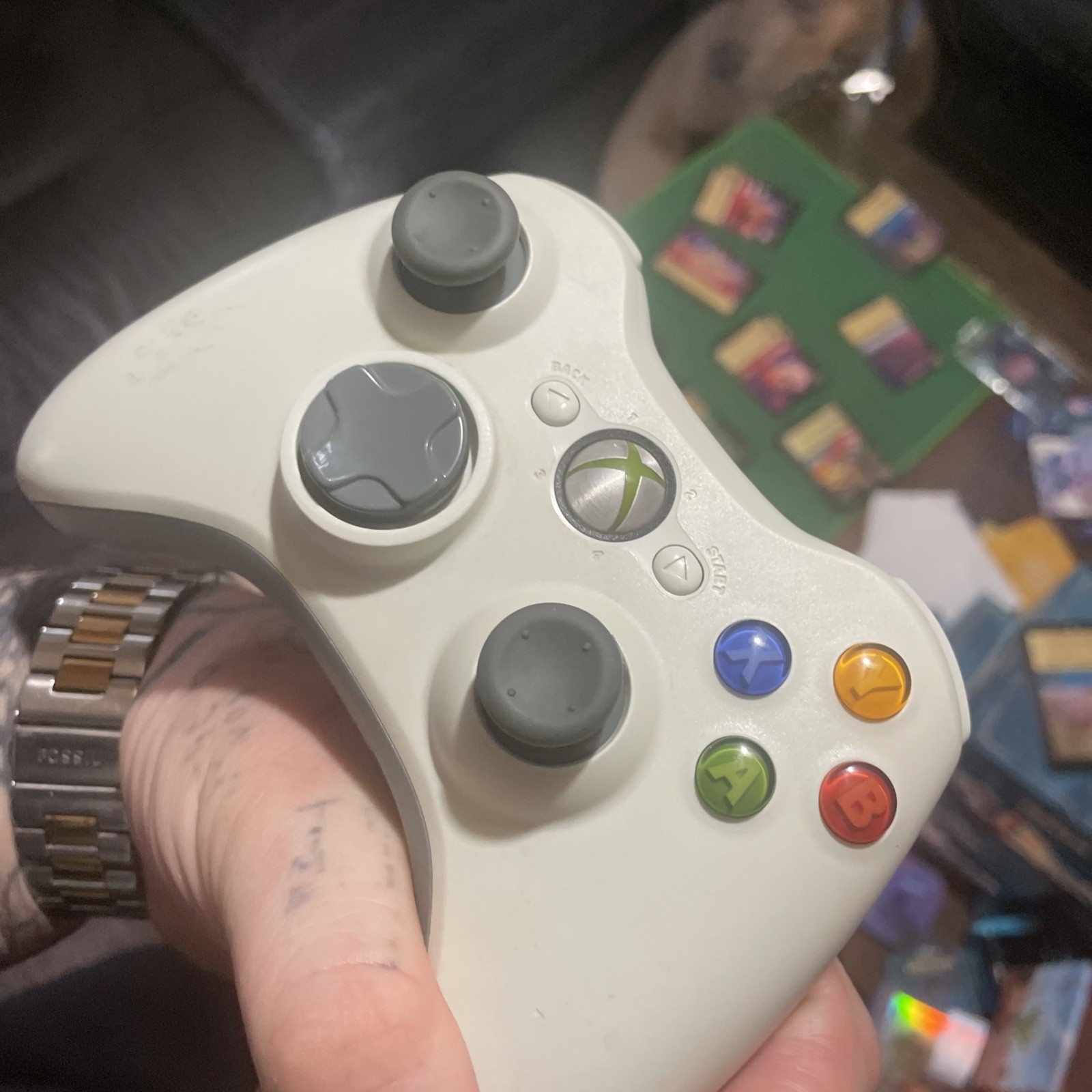 GENUINE Microsoft XBox 360 WHITE Wireless Controller gamepad OFFICIAL gaming -B-