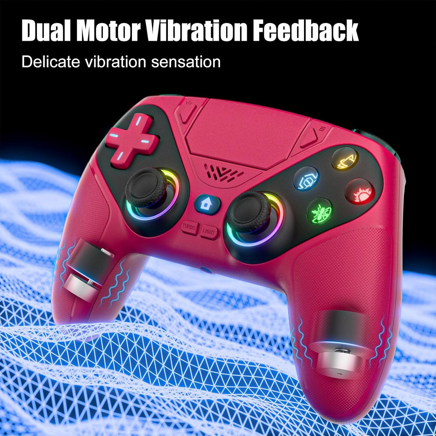 Nonbliep LED for PS5 Controller, for PS5 Slim/Pro/Pc, Wireless Controller with 9